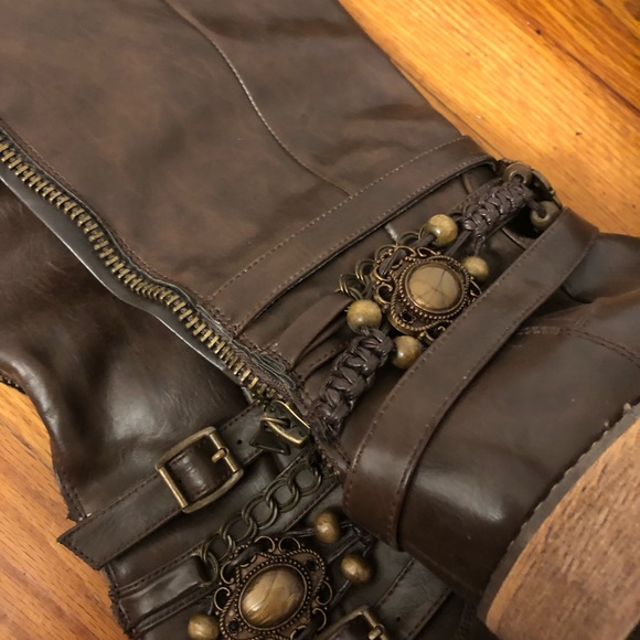 no nane Shoes - Brown Heeled Boots